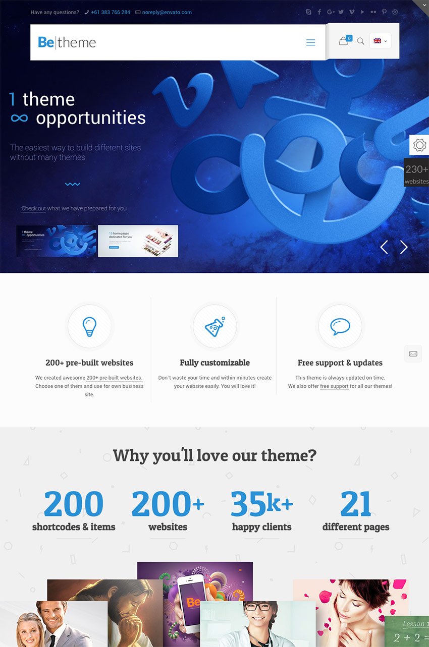 BeTheme - Popular WP corporate theme for business