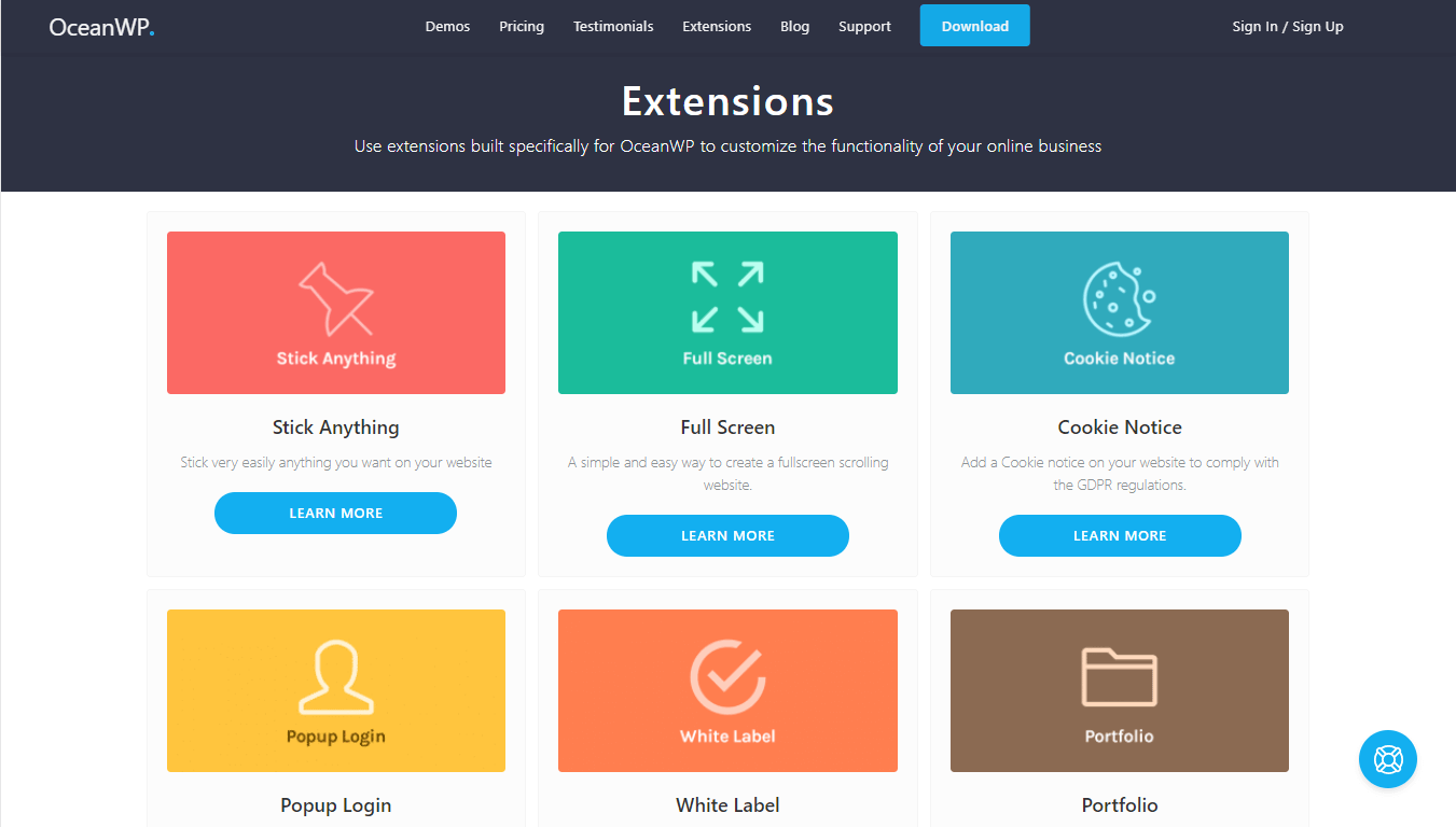 OceanWP theme extensions