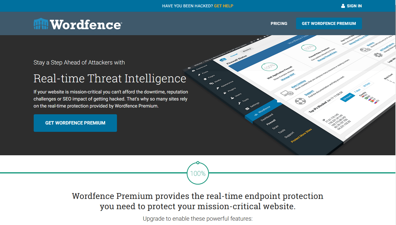 Wordfence security plugin