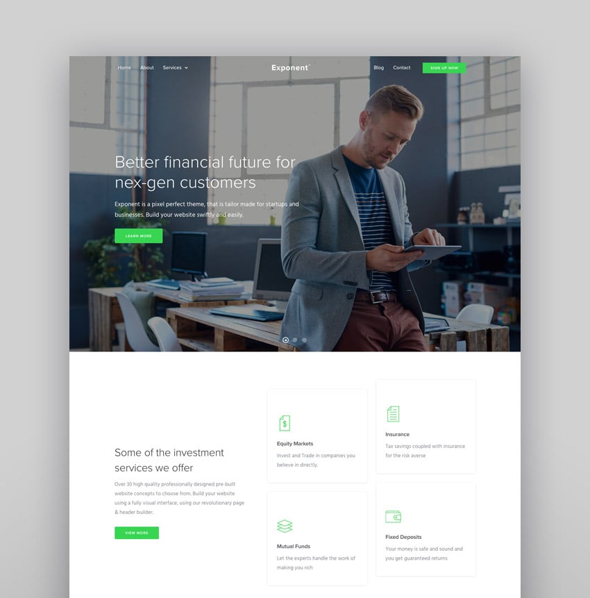 Exponent - Modern Multipurpose Business WordPress Theme
