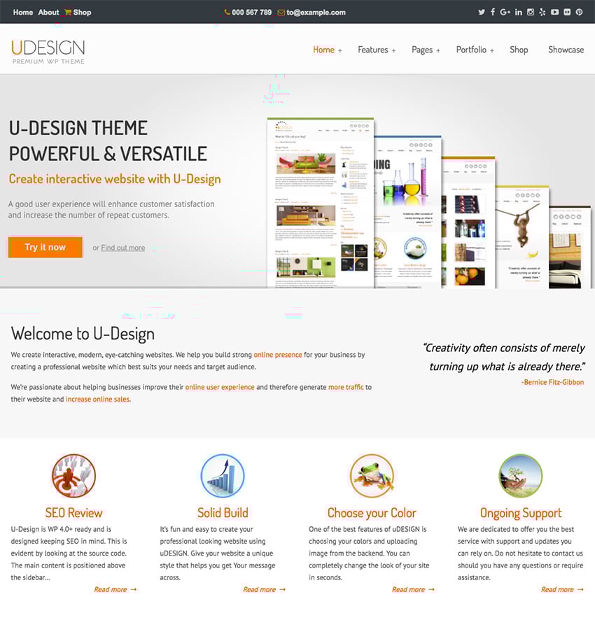 uDesign - Responsive Corporate WordPress Theme