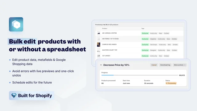 Ablestar Bulk Product Editor Shopify app - bulk edit products with preview and undo