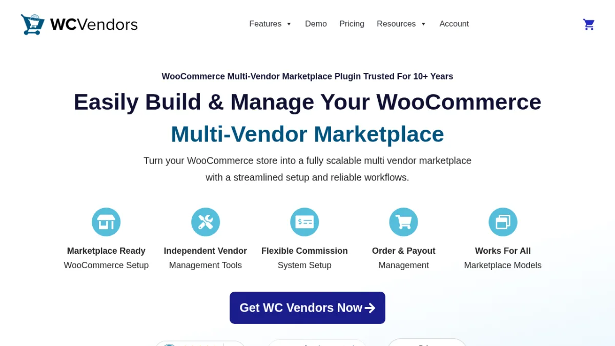 WC Vendors homepage