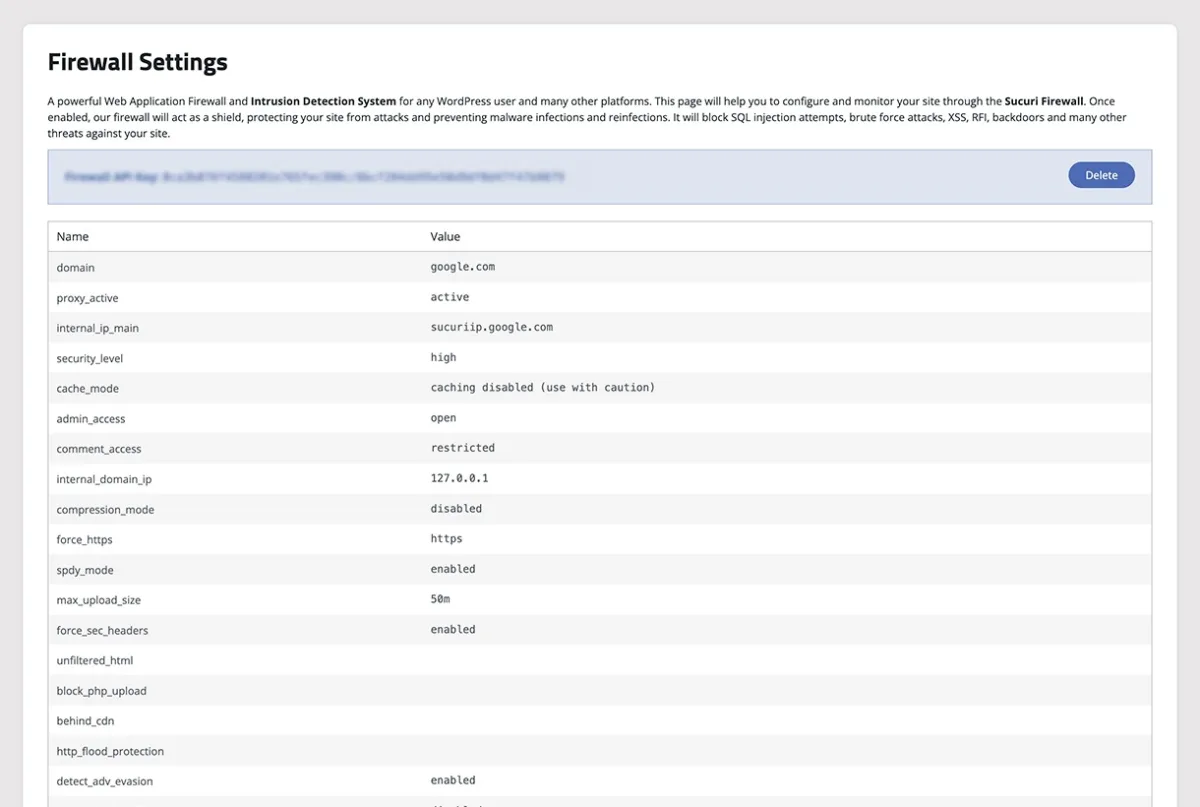 Sucuri Security plugin WordPress admin dashboard showing the audit logs, integrity check, and hardening status