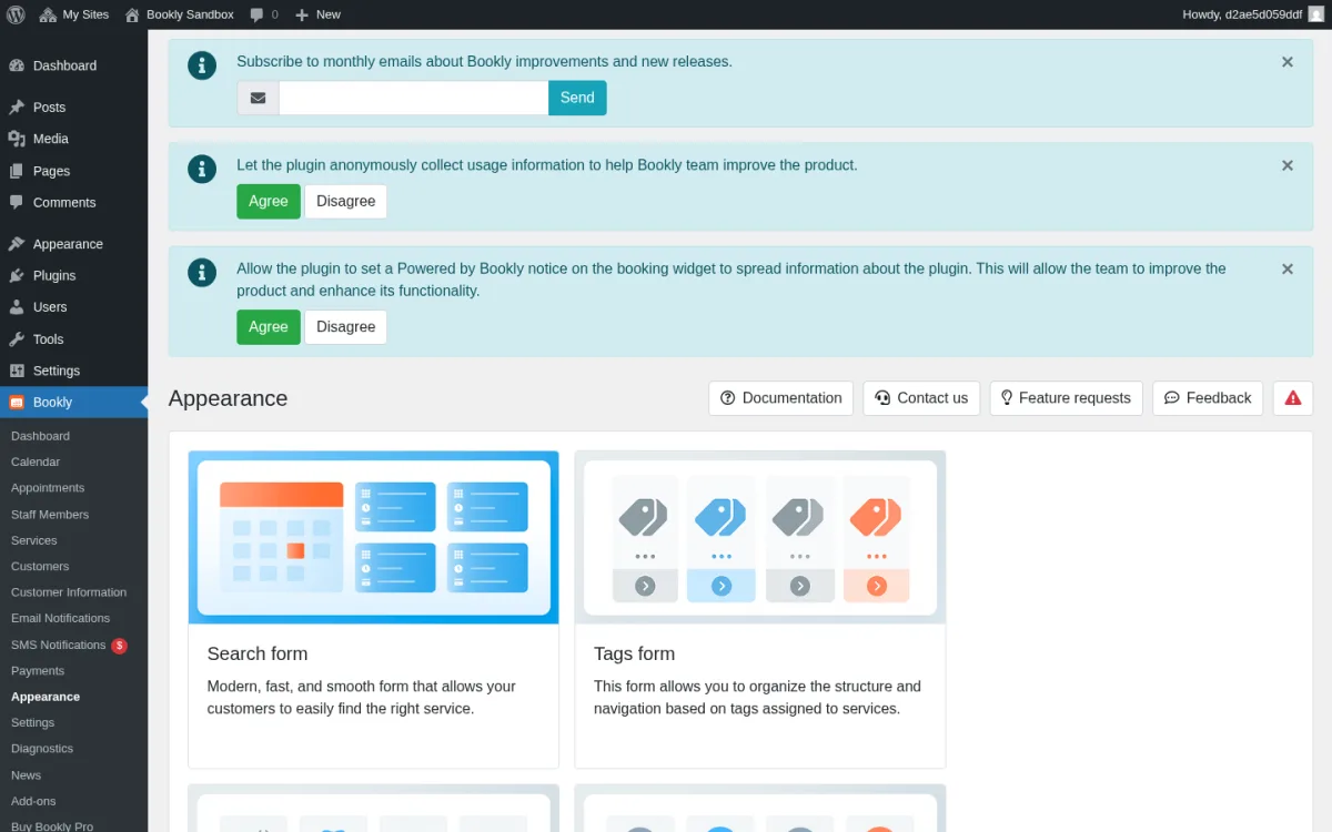 Bookly Pro Appearance customizer with live preview