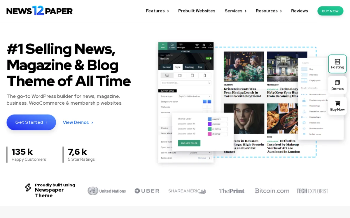 Newspaper by tagDiv demo selector screenshot