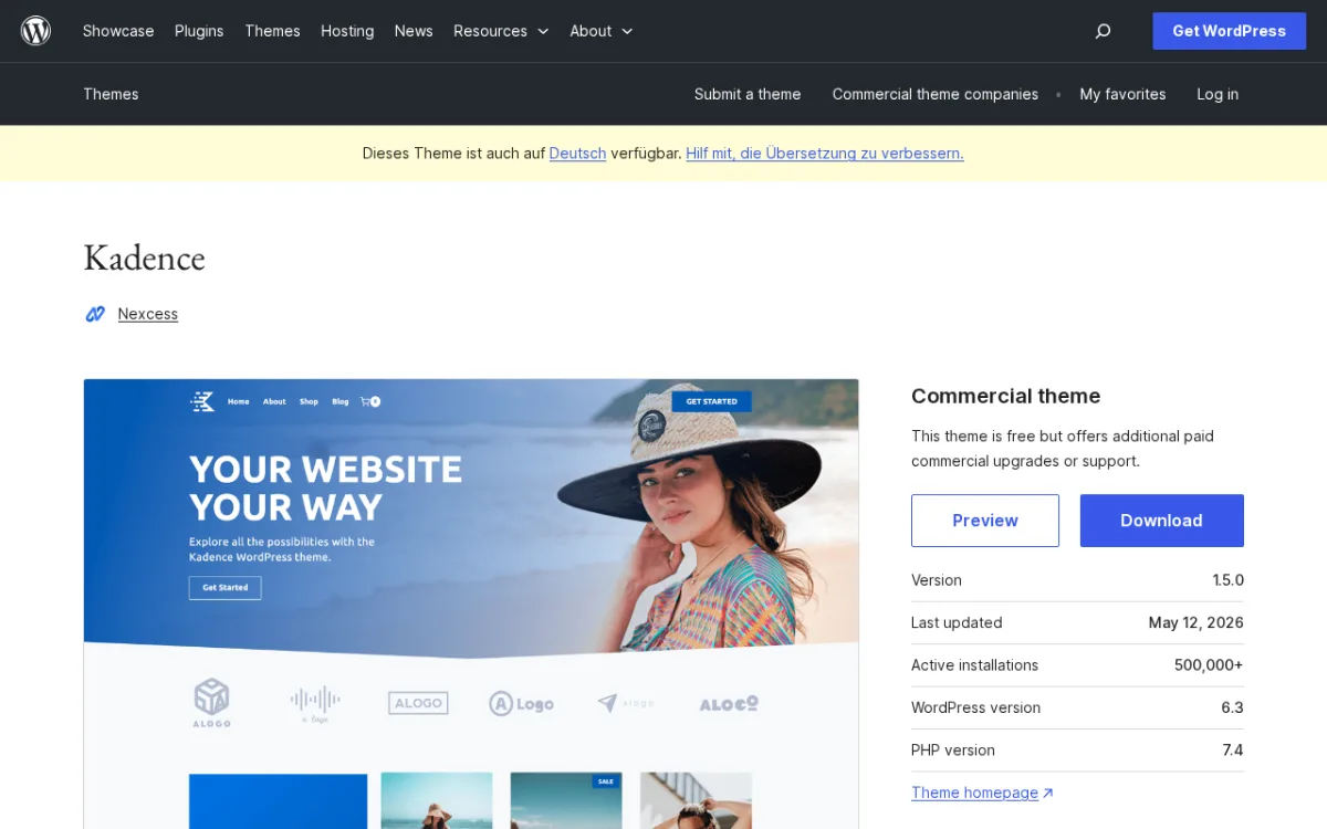 Kadence Starter Templates library screenshot