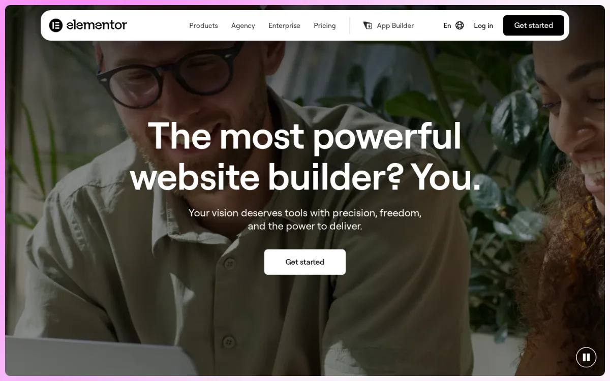 Elementor WordPress page builder product page showing the drag-and-drop website builder in 2026