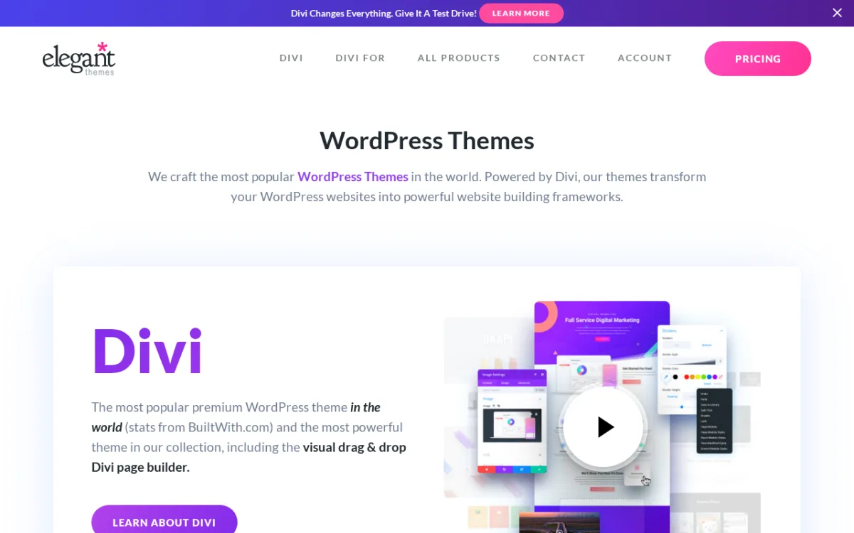 Divi premade layout gallery screenshot
