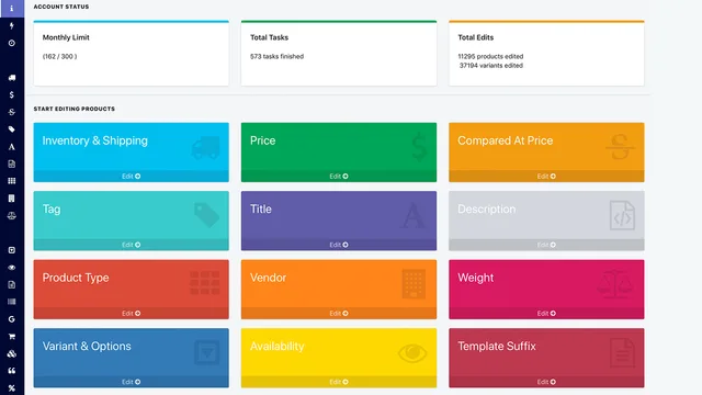 Hextom Bulk Product Edit Shopify app - bulk edit products, collections, customers and orders