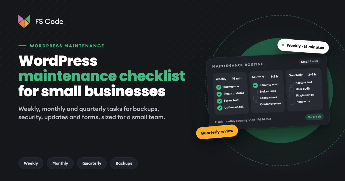 WordPress Website Maintenance Checklist for Small Businesses