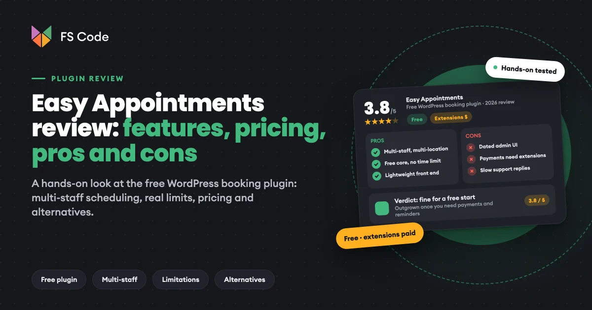 Easy Appointments Review (2026): Features, Pricing, Pros & Cons
