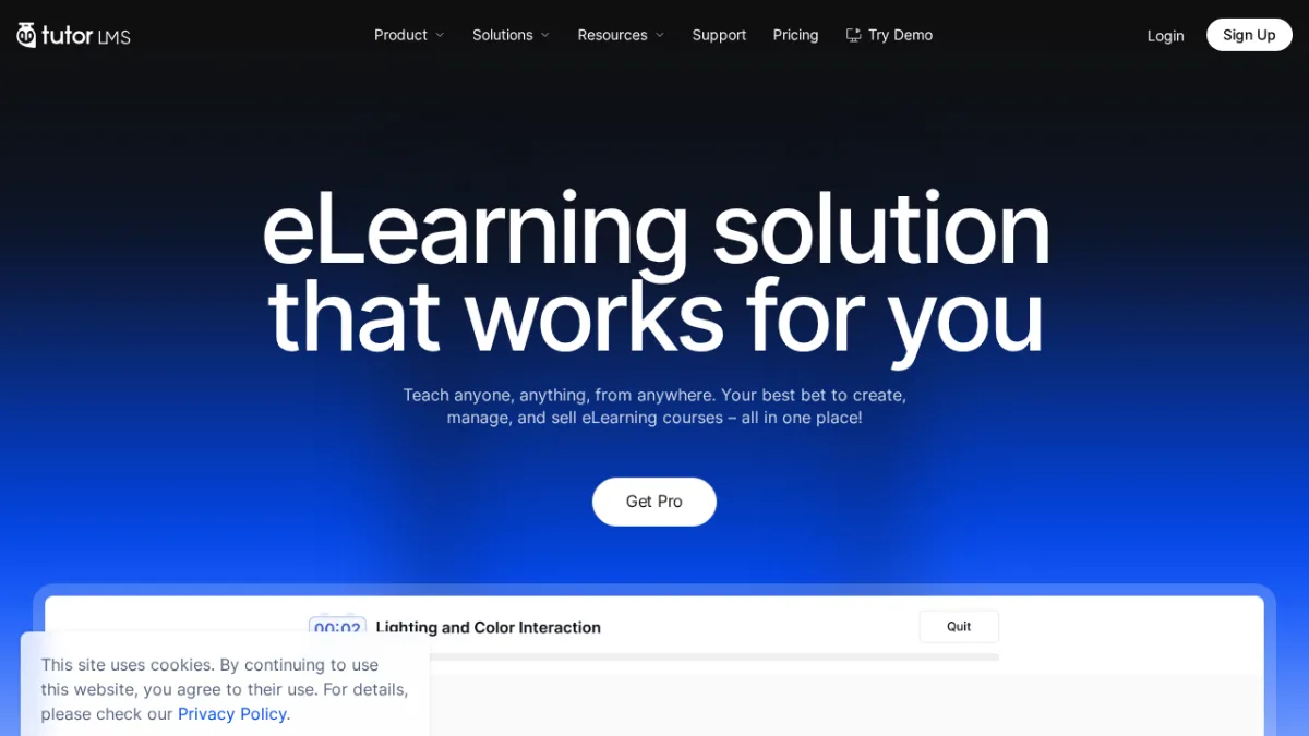 Tutor LMS homepage