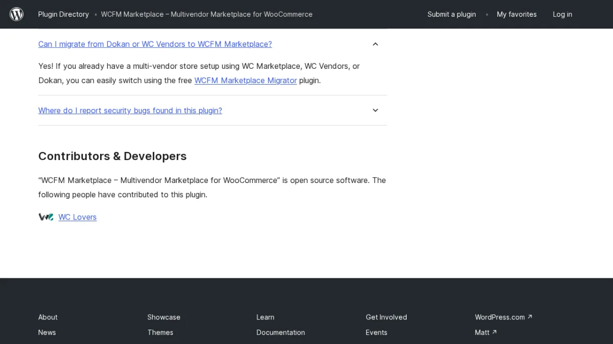 WCFM Marketplace on WordPress.org